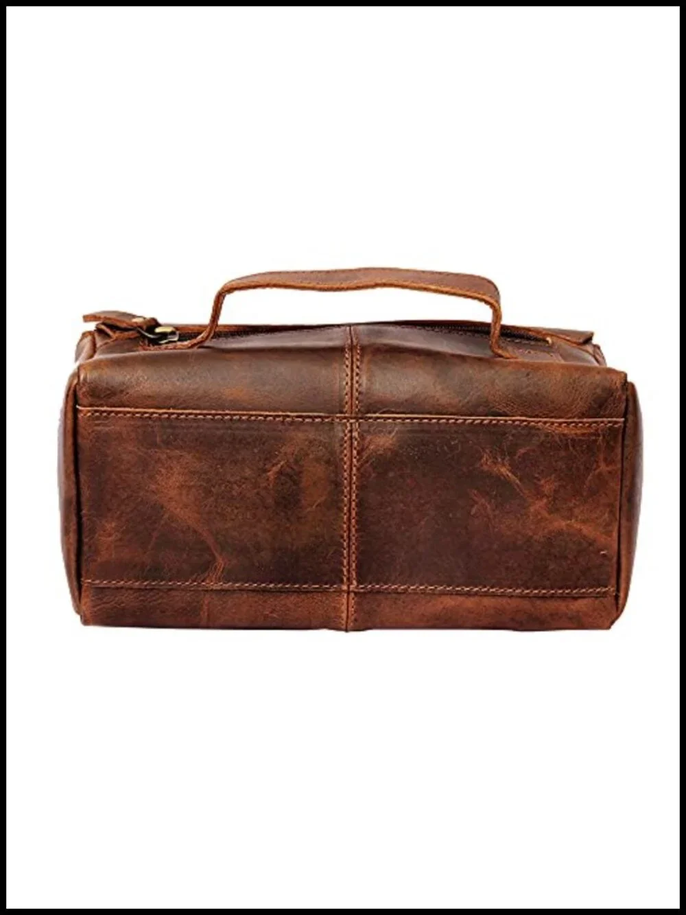 Genuine Leather Toiletry Bag Vintage Dopp Kit Travel Cosmetic Organizer